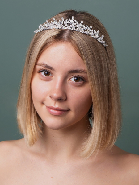 Диадема для невесты корона "Вивьер", украшение на свадьбу, выпускной ...