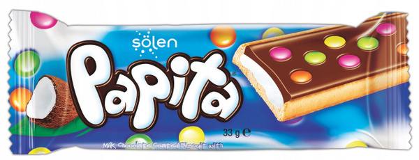 Печенье Biscolata Papita с кокосом и драже-конфетами, 24шт по 33гр ...