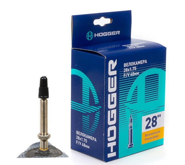 Велокамера 28 HOGGER 28 x 1,75 F/V ( Presta ) 48 мм камера велосипедная ...