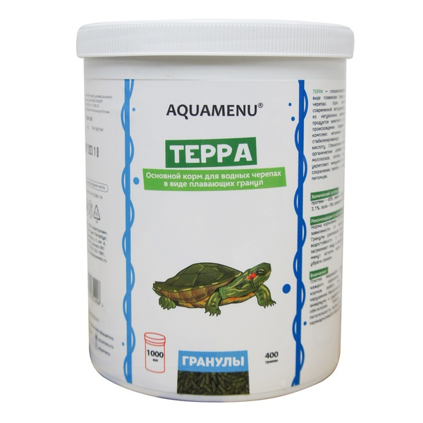 Сухой корм AQUAMENU "Терра", основной корм для водных черепах в виде ...