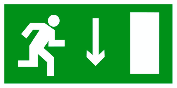 Указатель двери эвакуационного выхода (правосторонний). Табличка ...