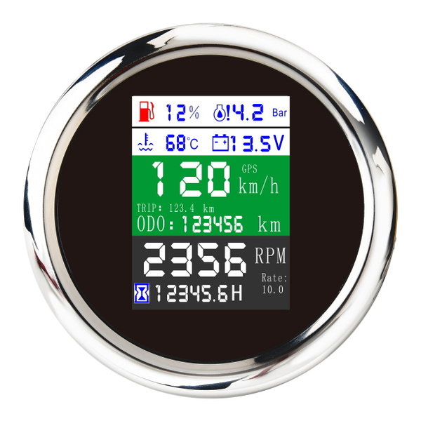 Многофункциональный GPS-спидометр 6-в-1 85 мм, тахометр, черный цвет ...
