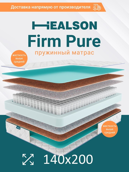 Матрас Healson Firm pure_белый_200, Независимые пружины, 140 - купить ...