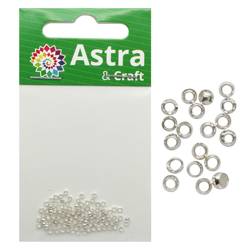Кримп зажимные бусины Astra&Craft 2 мм, фурнитура для бижутерии, 100 шт ...