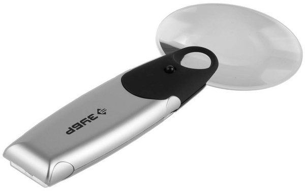 Лупа ЗУБР Мастер конструкция-трансформер, светодиодная подсветка, 2-х/6 ...