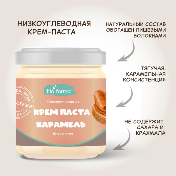 Низкоуглеводная карамельная ПП крем-паста без сахара Fito Forma ...