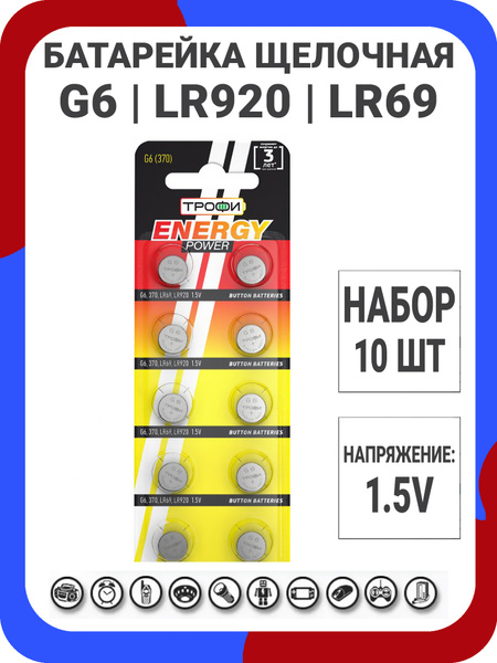 Батарейка щелочная (алкалиновая) Трофи Energy Power Alkaline 1.5V, тип ...