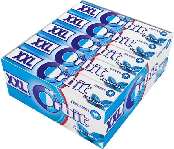Orbit XXL / Орбит жевательная резинка, Сладкая мята, Шоубокс, 20 шт.*20 ...
