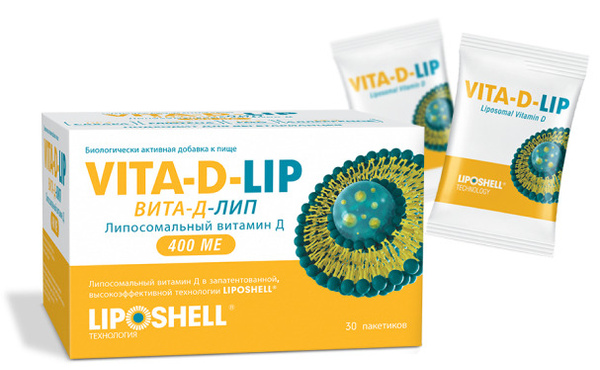 ВИТА-Д-ЛИП (VITA-D-LIP), липосомальный витамин Д 400 МЕ, пакетики 30 шт ...