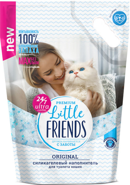 Наполнитель Little Friends Original для кошек, силикагелевый, 5 л, 2 кг ...