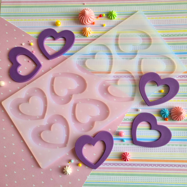 Силиконовая форма для шоколада и глазури Сердечки - купить с доставкой ...