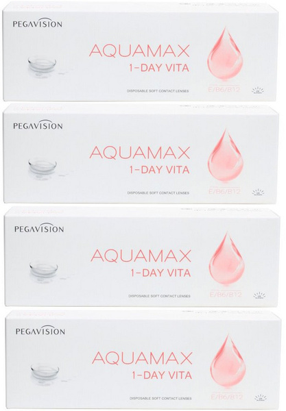 PEGAVISION Aquamax 1-Day Vita -5.75 / 14.0 / 8.6, 120 штук (4 пачки по ...