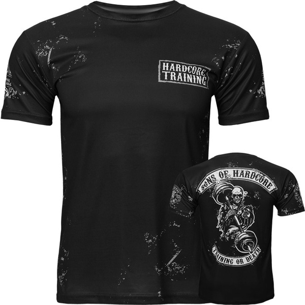Футболка Мужской Hardcore Training черный Короткий, размер 54 Полиэстер ...