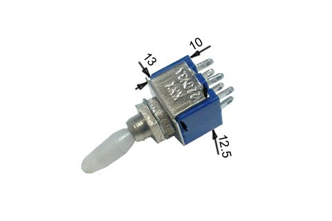 Выключатель (тумблер) 220V-3A 6 контактов (2 положения) - купить по ...