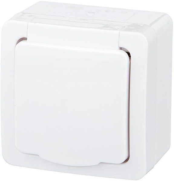 Розетка силов. IEK Гермес Plus ERMP12-K01-16-54-EC одинар. откр. зазем ...