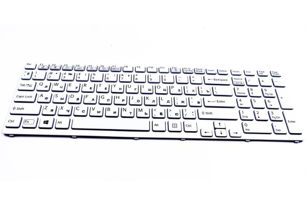 Клавиатура для Sony Vaio SVE171E13V ноутбука белая с подсветкой ...