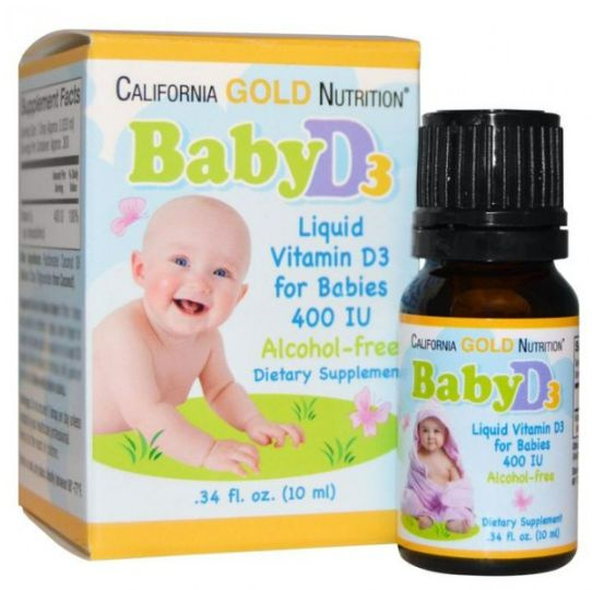 California Gold Nutrition Baby Vitamin D3 Liquid фл., 400 мкг, 10 мл ...