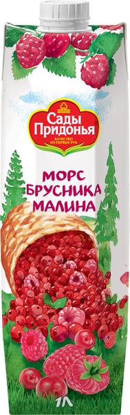 Морс Сады Придонья Брусника-Малина, 1 л - купить с доставкой по ...