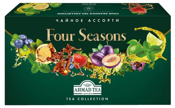Набор черного и зеленого чая AHMAD TEA Four Seasons 15 вкусов, 90пак ...