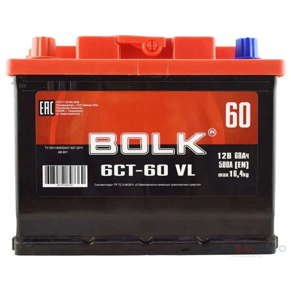 Аккумулятор автомобильный BOLK B60-3-L купить по выгодной цене в ...