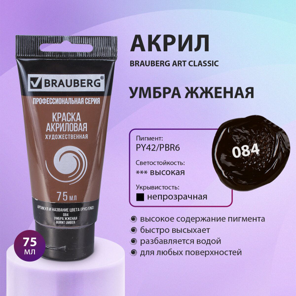 Краска акриловая художественная профессиональная для рисования и ...