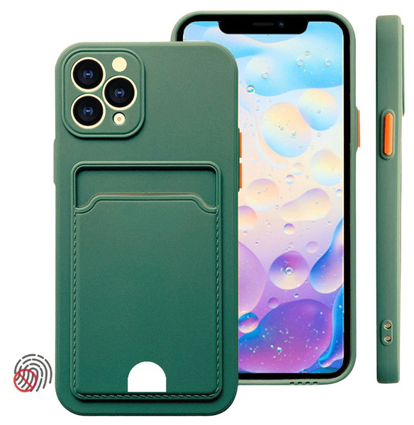 Чехол на Apple iPhone 11 pro / темно-зелёный / С защитой камеры ...