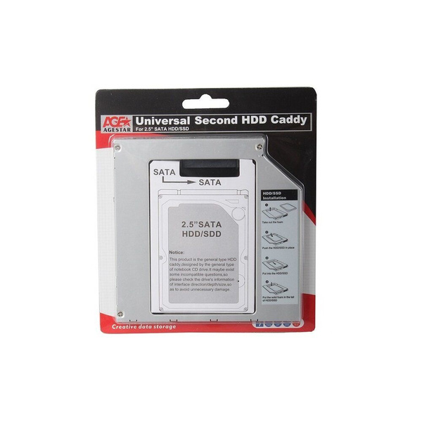 Характеристики Переходник для замены SATA привода 9.5 в ноутбуке на 2.5 ...