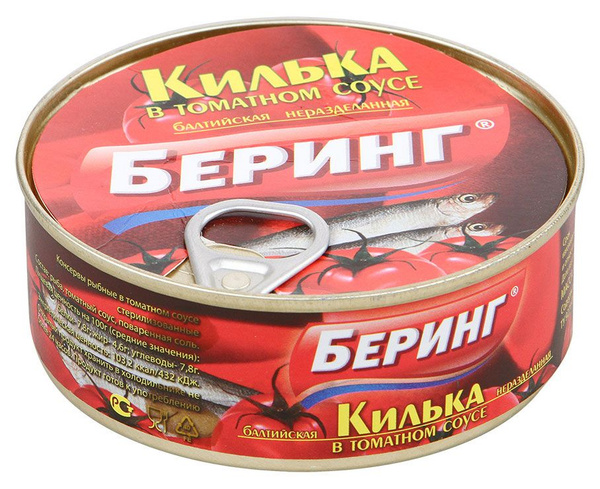 Килька неразделанная Беринг в томате, 240 г - купить с доставкой по ...