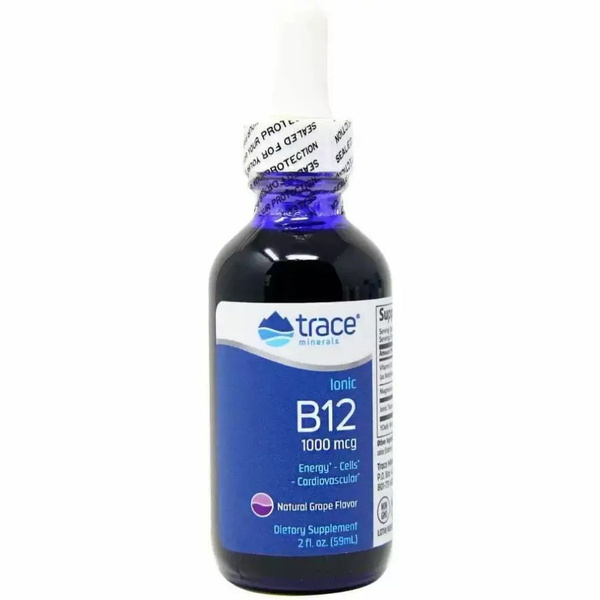 Trace Minerals Liquid Ionic B12 1000 mcg 59 ml / Трейс Минералс Жидкий ...