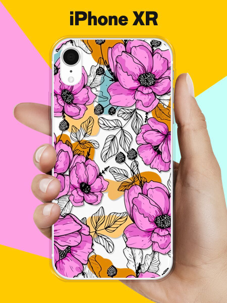 Силиконовый чехол Пурпурные Цветы на Apple iPhone XR / для Эпл Айфон ...