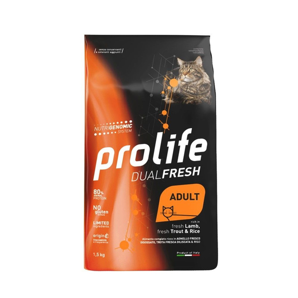 Корм для кошек PROLIFE ягненок, форель, рис сух. 400г - купить с ...