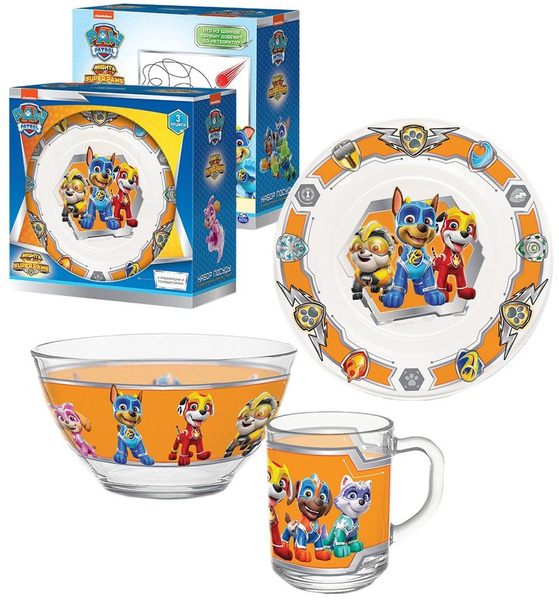 Набор детской посуды Щенячий патруль Мегащенки - купить с доставкой по ...