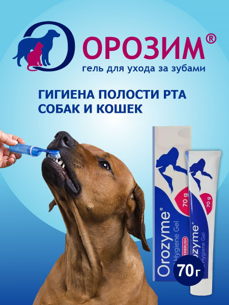 Орозим гель для ухода за зубами животных , 70 гр, для гигиены полости ...