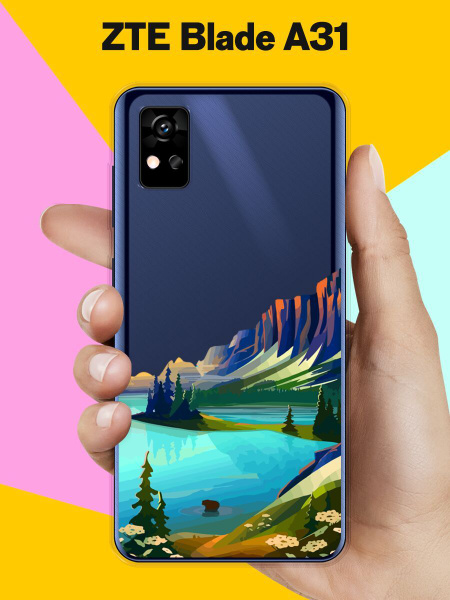 Силиконовый чехол на ZTE Blade A31 Озеро и горы / для ЗТЕ Блейд А31 ...