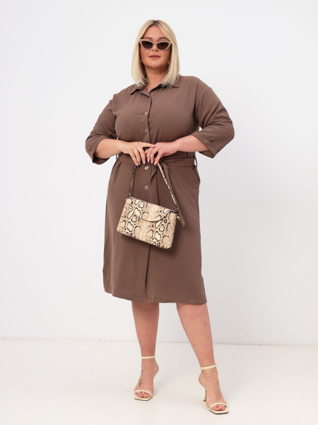 Платье AFRI коричневый 64 64, Женский, На любой сезон, размер 64 ...