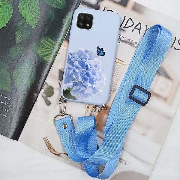 Силиконовый чехол Blue Butterfly Flower для Samsung Galaxy A22 5G ...