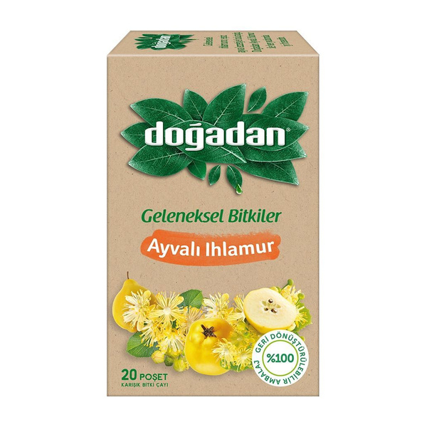 DOGADAN Чай в пакетиках со вкусом Липы с Айвой (Ayvali Ihlamur cay) 20 ...