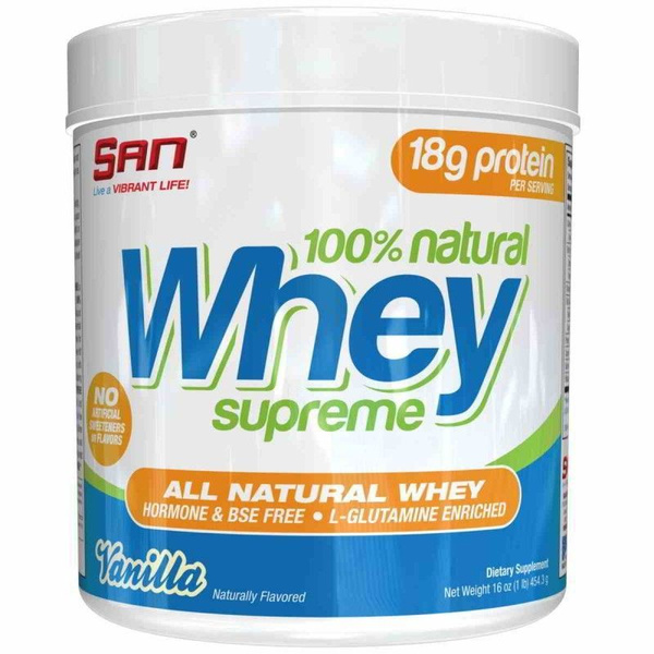 Протеин SAN 100% Natural Whey Supreme 1 lb 454гр (ваниль) - купить с ...