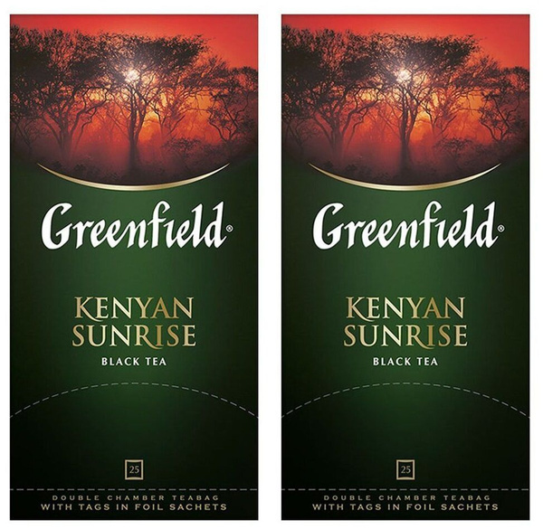 Greenfield Чай Kenyan Sunrise, 25 пакетиков,2 шт - купить с доставкой ...