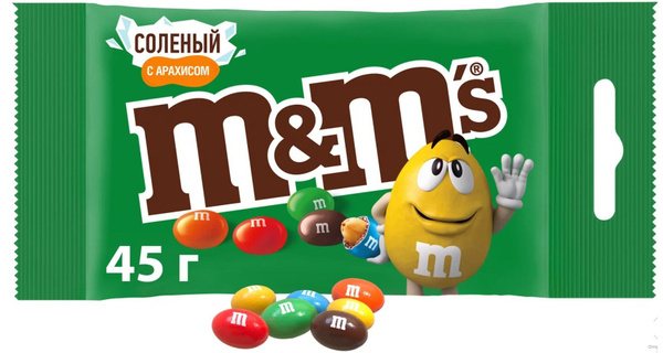 Драже M&M'S с соленым арахисом, 45 гр. - 10 штук - купить с доставкой ...