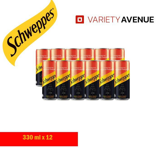 Schweppes(швепс) розовый грейпфрут 0.33л 12 банок газированный напиток ...
