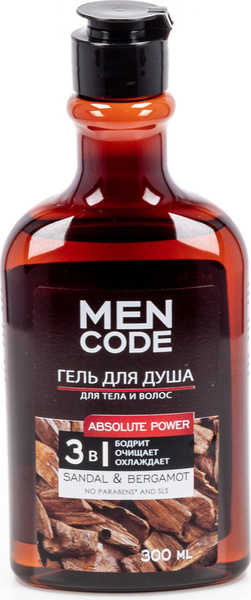 Men Code / Мен Код Гель для душа мужской absolute power Ухаживающий с ...