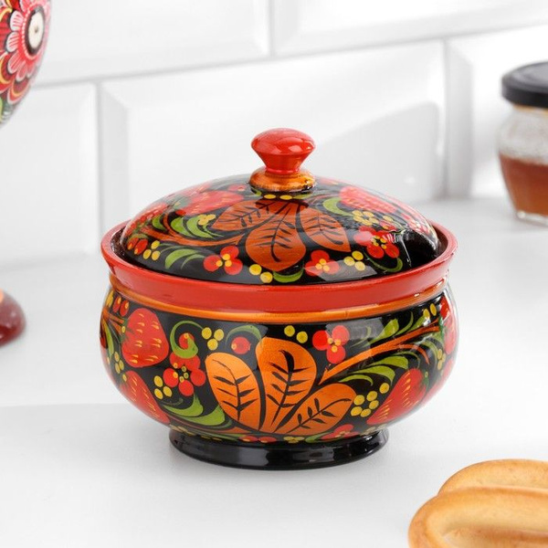 Сахарница, большая, 15x10 см, хохлома - купить с доставкой по выгодным ...