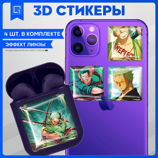 3D Наклейки на телефон Ван Пис One Piece Зоро Ророноа - купить с ...