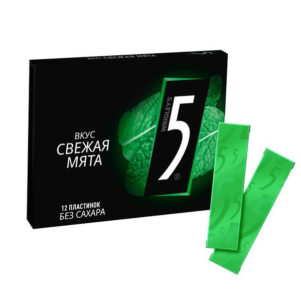 Жевательная резинка Wrigley's 5 Electro Свежая мята, без сахара, 31,2 г ...