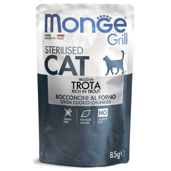 Monge Cat Grill Pouch паучи для стерилизованных кошек итальянская ...