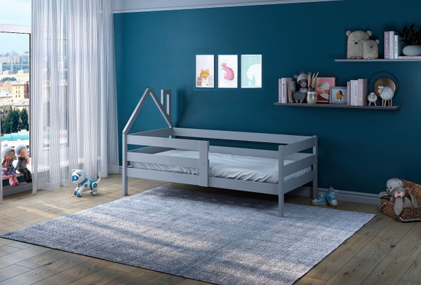 Детская кровать софа Smart Bed 190*90 с плоской крышей серая - купить с ...