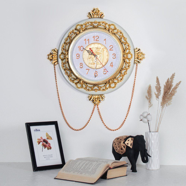 Часы настенные Мусульманские, 40 см, съемные цепи, интерьерные, Золотой ...