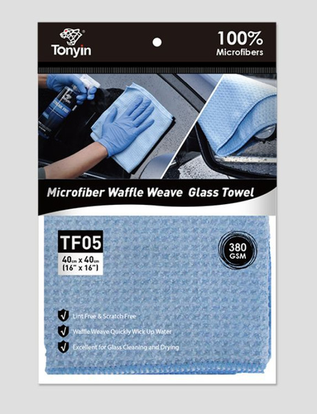 TF05 Салфетка автомобильная вафельная для стекла 40*40 WAFFLE GLASS ...