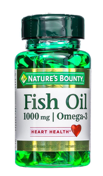 Nature's Bounty Рыбий жир 1000 мг, Омега-3 50 капсул - купить с ...